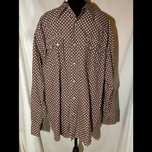 Lucky Brand brown circle shirt with snaps